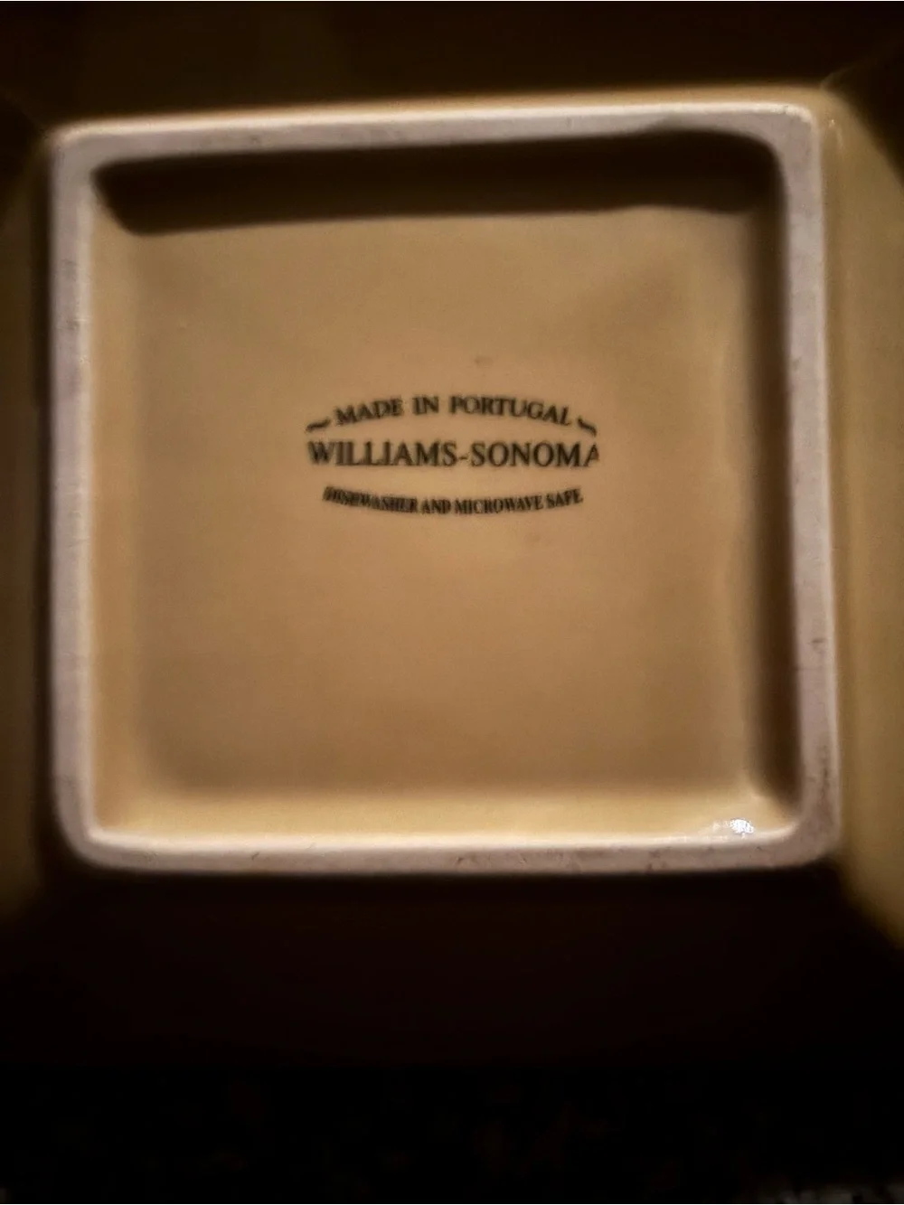 William Sonoma Yellow Square Ceramic Bowl 7.5”x7.5”